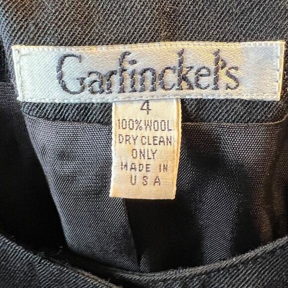 Vintage Garfinckel's Womens Black Wool Blazer Jacket Hidden Buttons Size 4 USA - Picture 6 of 6